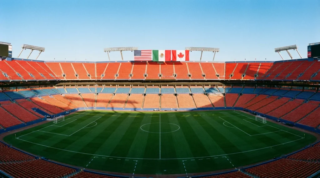 Verteilung der WM-2026-Stadien über die drei Gastgeberländer USA, Mexiko und Kanada