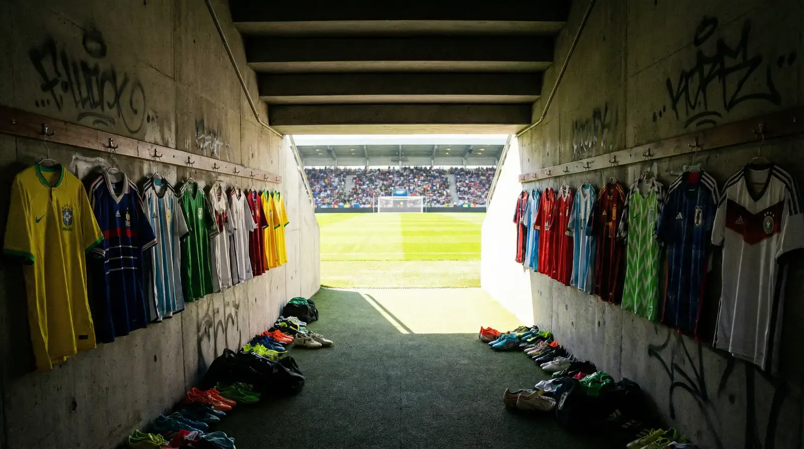 Übersicht aller 48 WM-2026-Teams mit Flaggen und Gruppenverteilung auf einer Weltkarte